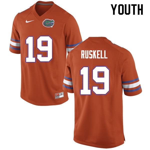NCAA Florida Gators Jack Ruskell Youth #19 Nike Orange Stitched Authentic College Football Jersey JVE5064WF